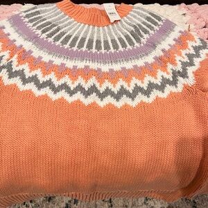 Loft Fair Isle sweater, light orange, size L